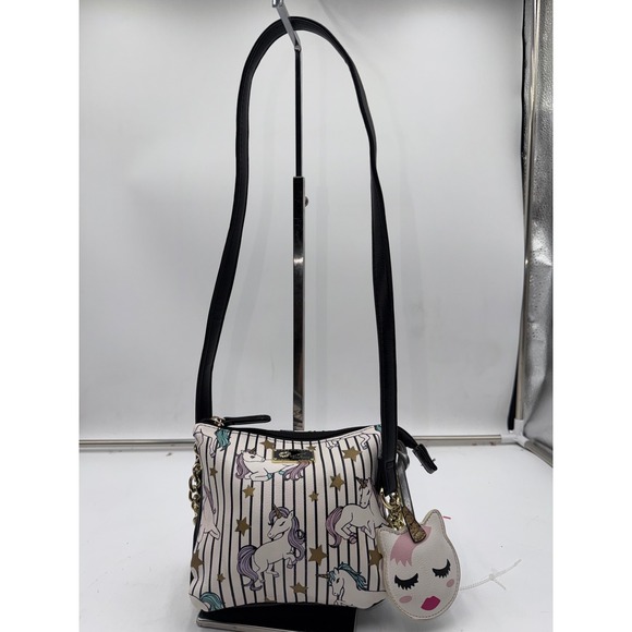 Luv Betsey Handbags - Luv Betsey by Betsey Johnson Unicorn Striped Crossbody Bag with Unicorn Charm